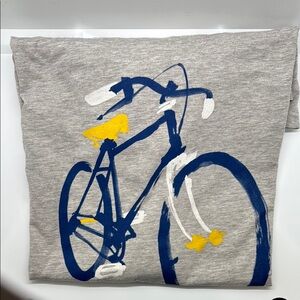 Banana Republic XL Heather Gray Tee with Blue and Yellow Graphic